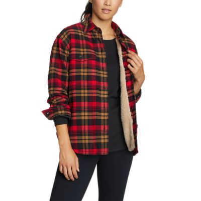 Faux Shearling Lined Flannel Shirt | eclipseseal.com