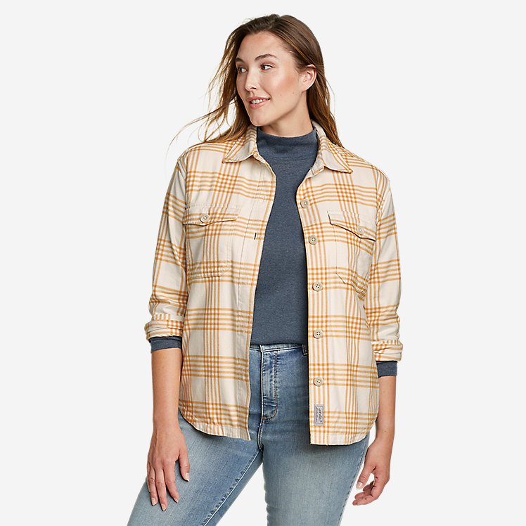 Women's Eddie's Favorite Flannel Faux Shearling-Lined Shirt Jacket large version