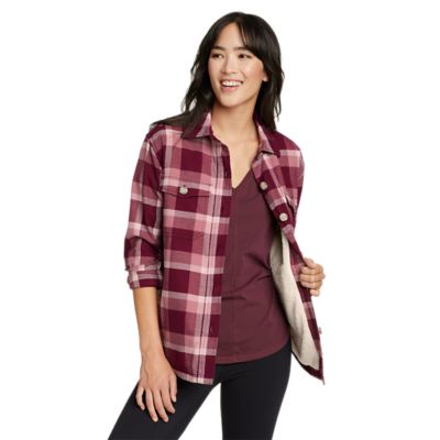 Women's Eddie's Favorite Flannel Faux Shearlinglined Shirt Jacket