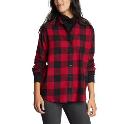 Eddie Bauer Women's Firelight Flannel Shirt - Scarlet - Size XXL