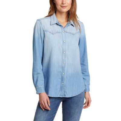 Women's Vintage Denim Western Shirt | Eddie Bauer