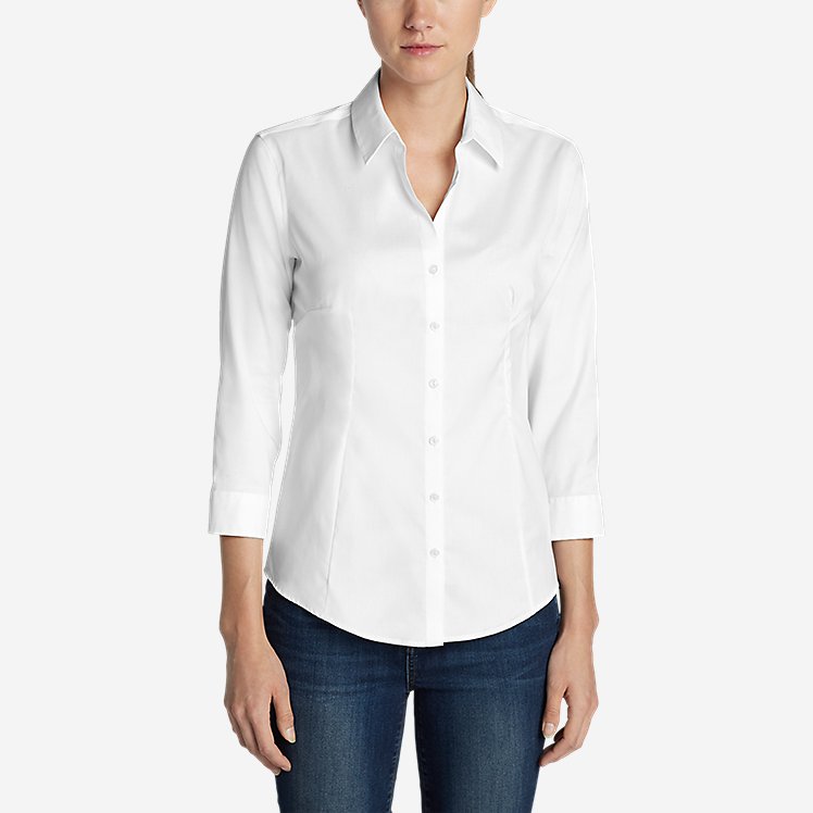 Women's Wrinkle-free 3/4-sleeve Shirt - Solid | Eddie Bauer