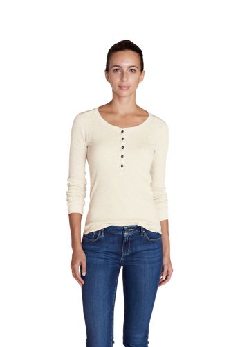 Women's thermal henley on sale long sleeve shirt