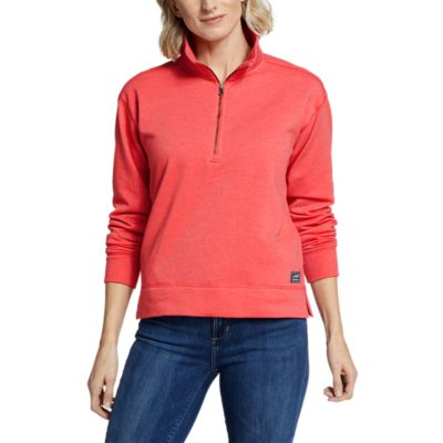 SUNBS Women's Sweatshirt Quarter-Zip V Neck Fleece Pullover Hoodie With Thumb Holes