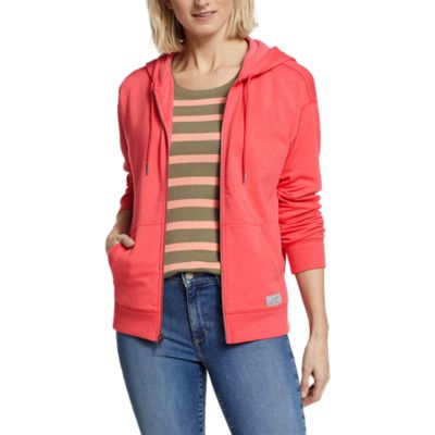 red zip hoodie women's