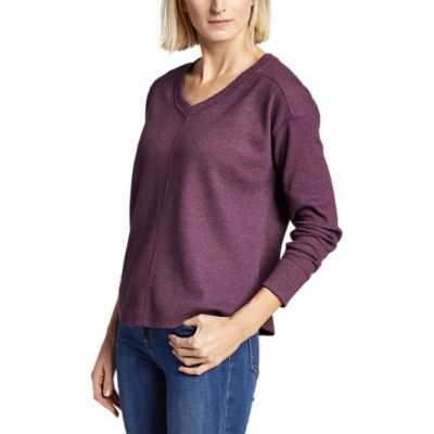 v neck thermal top women's