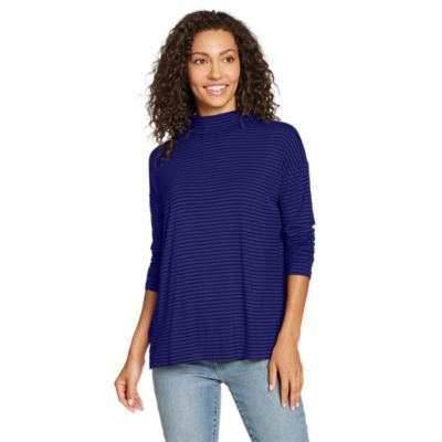 Download Women's Soft Layer Mock-neck - Stripe | Eddie Bauer