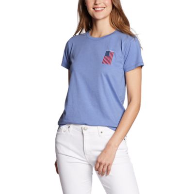 Image of Women's Graphic T-Shirt - Live Your Adventure Flag