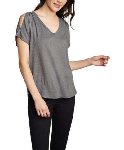 womens cut out shoulder tops