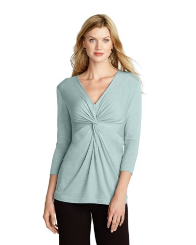 Image of Women's Girl On The Go 3/4-Sleeve Twist Top