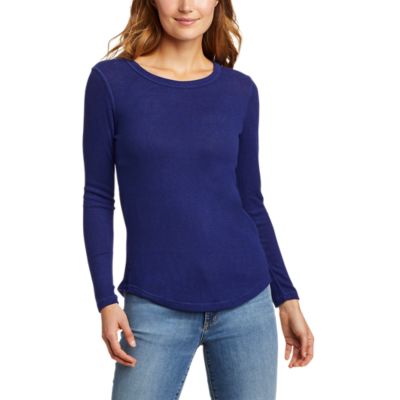 Women's Mixed-stitch Long-sleeve Crewneck T-shirt | Eddie Bauer