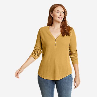 Thumbnail View 1 - Women's Myriad Thermal-Jersey Mix Henley