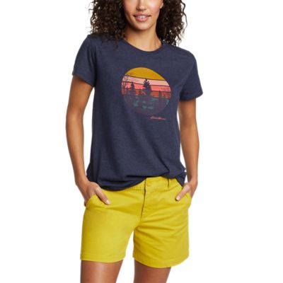 Women's Graphic Tshirt Outdoor Mountain Scene Eddie Bauer
