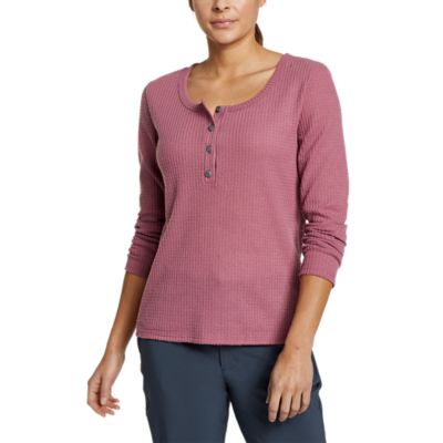 Women's Brushed Waffle Long-Sleeve Henley