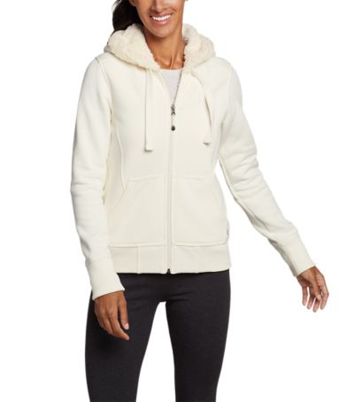 sherpa fleece lined hoodie womens