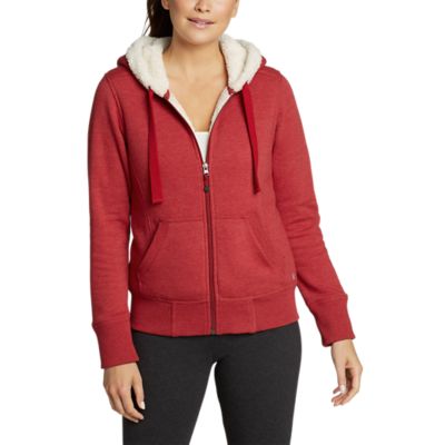 sherpa fleece lined hoodie womens