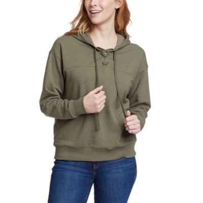 Image of Women's Cozy Camp Front Lace-Up Sweatshirt