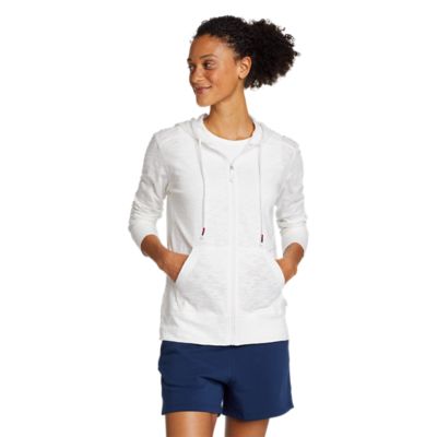 Eddie Bauer Women's Quest Plush Full-Zip Hoodie, Mist, Small at