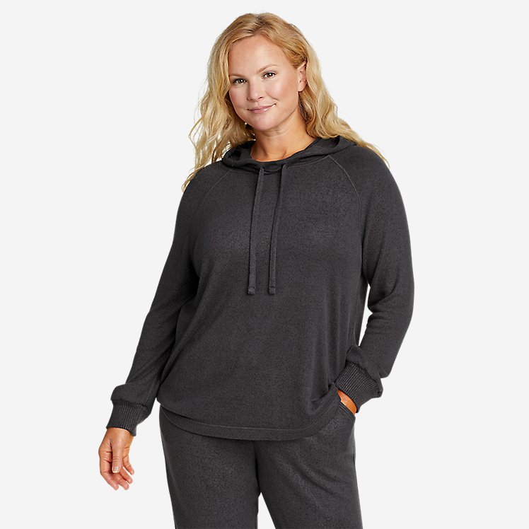 Women's Brushed Mixed-Stitch Easy Hoodie large version