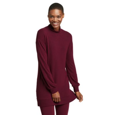 Image of Women's Brushed Mixed-Stitch Funnel-Neck Tunic