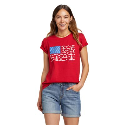 Women's Usa Flag Graphic T-shirt