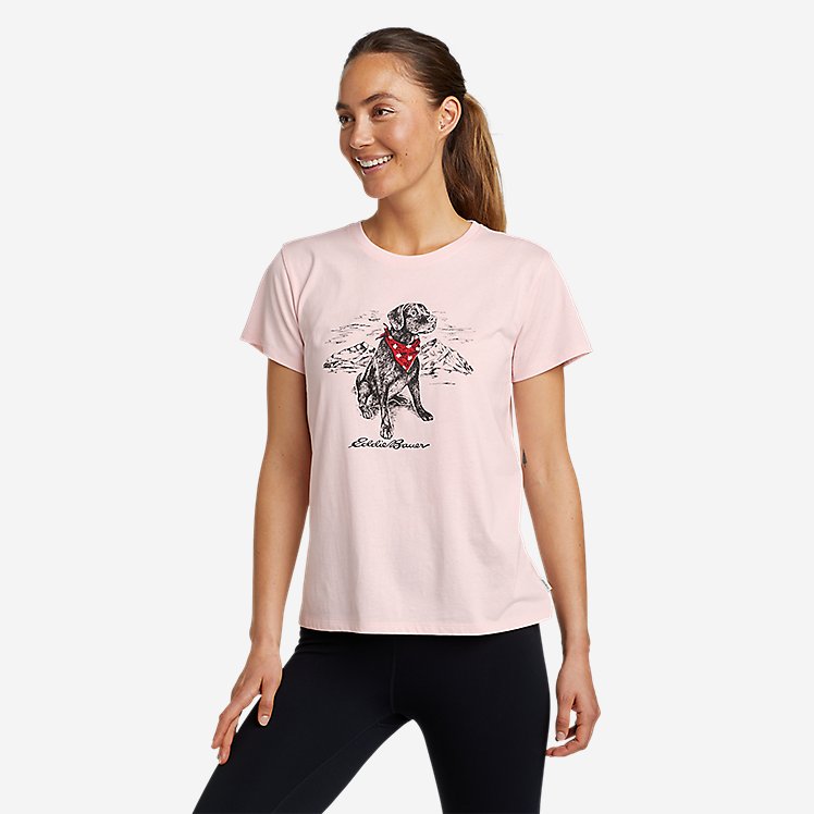 Women's Canadian Flag Bandana Pup Graphic T-Shirt large version