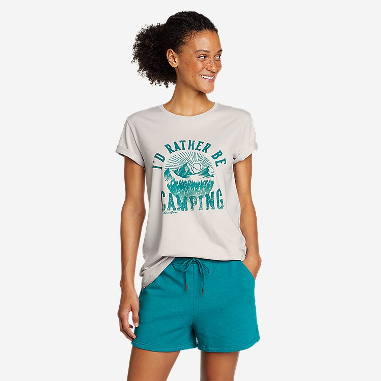 Women's Rather Be Camping Graphic Tee large version
