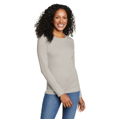 Women's Essentials Ribbed Crew Long-sleeve Shirt | Eddie Bauer