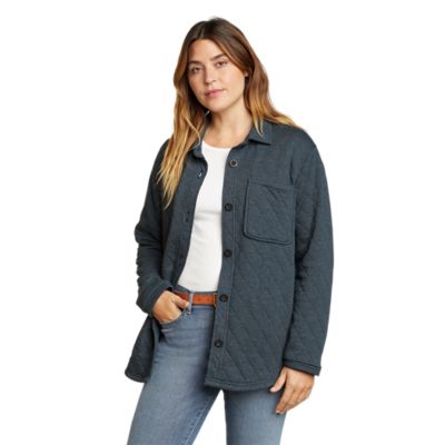 Womens quilted sale shirt jacket