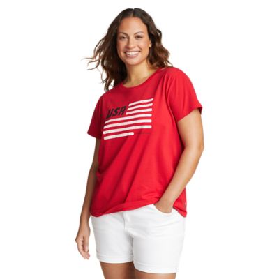 Women's Graphic T-shirt - Usa Flag