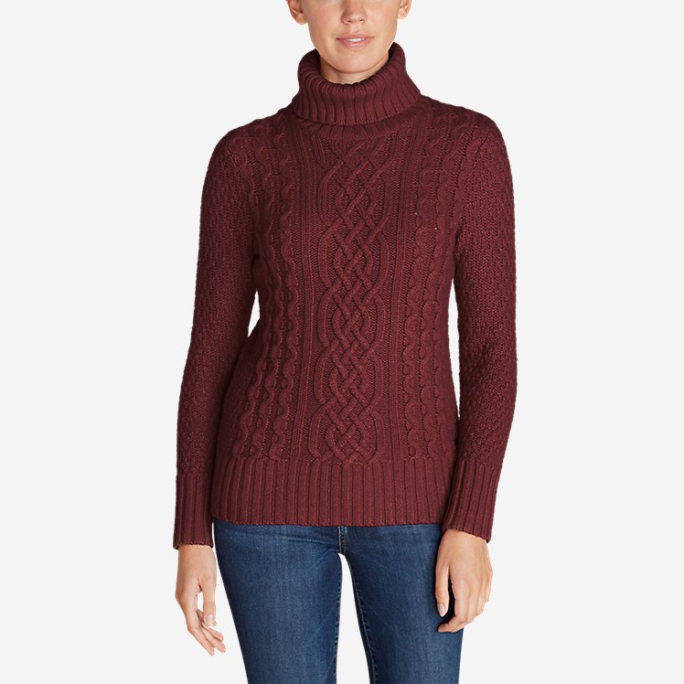Women's Cable Fable Turtleneck Sweater large version