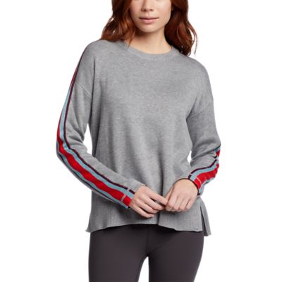 Women s Engage Stripe Sleeve Crewneck Sweater