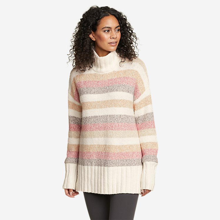 Women's Rest & Repeat Funnel-Neck Sweater - Stripe large version