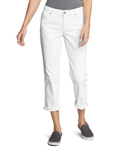 next white cropped jeans