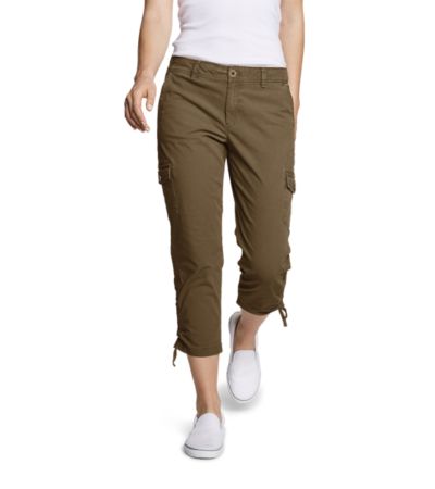 womens cargo capris clearance