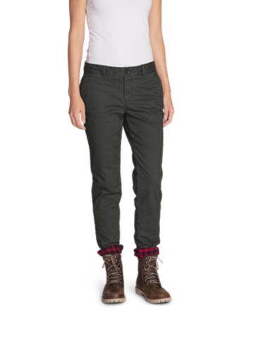 women's flannel lined cargo pants