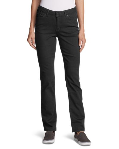 Women's StayshapeÂ® Straight Leg Black Jeans - Curvy | Eddie Bauer