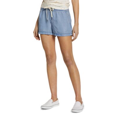 pull on denim shorts womens