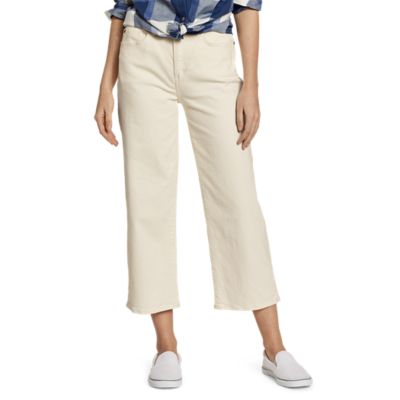 Wide leg clearance cropped khaki pants