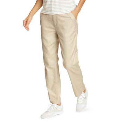 Broken-in straight khakis