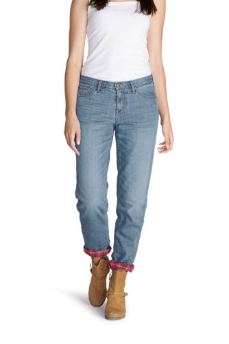 eddie bauer flannel lined jeans for women