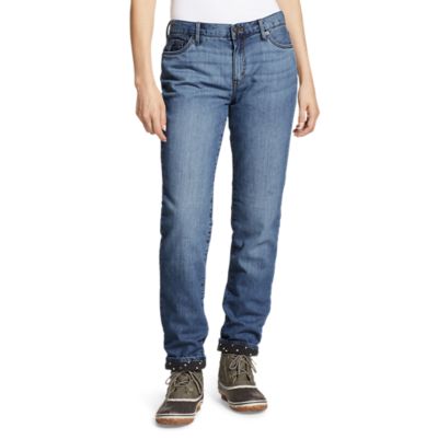 flannel lined jeans womens