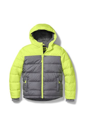 Boys down shop jacket with hood