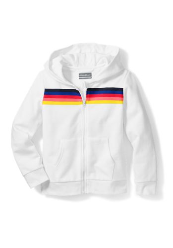 girls white zip hoodie
