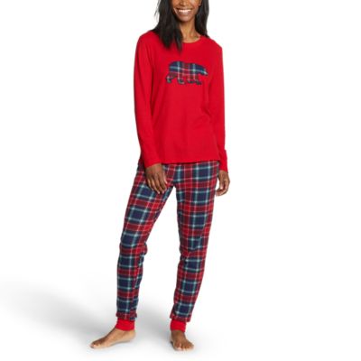 Eddie Bauer Womens 2 Piece Jogger Pajama Set, Ladies Sleepwear