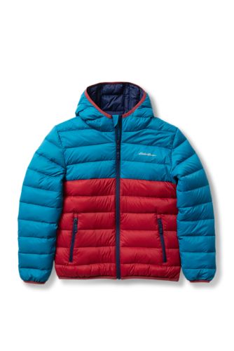 Image of Kids' Cirruslite Down Hooded Jacket - Color Block