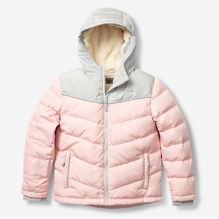 Girls' Classic Down Hooded Jacket large version