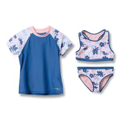 Girls' Sea Spray Short-sleeve 3-piece Swim Set | Eddie Bauer