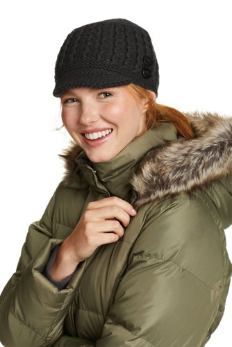 Eddie Bauer Women's Cabin Faux Fur Pom Beanie - White - One Size