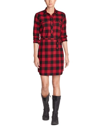 womens red flannel dress